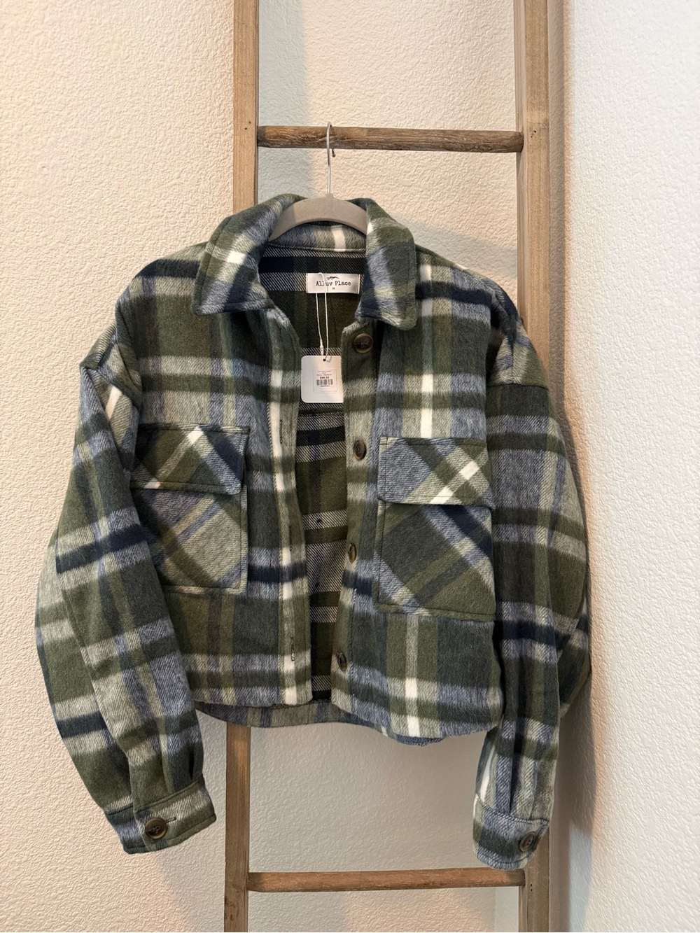 NWT✨ Alluv Place, Plaid Shacket Jacket in Green by